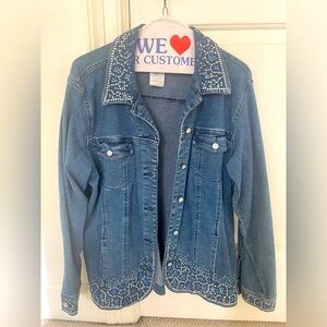 Quaker Factory Embellished/Bedazzled Rhinestone Women’s Denim Jacket